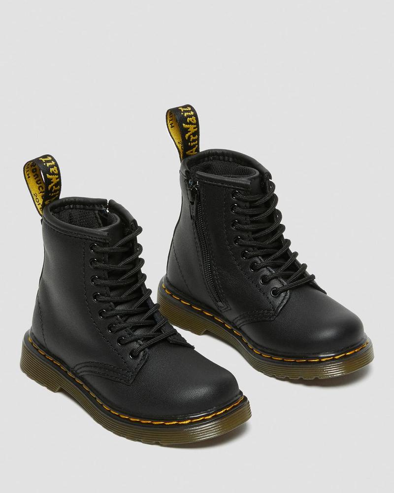 Dr Martens Toddler 1460 Softy T Læder Snørestøvler Børn Sort | DK 705PJJ